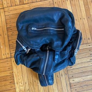 Alexander Wang Marti Leather Backpack Shoulder Bag Black Worn Condition